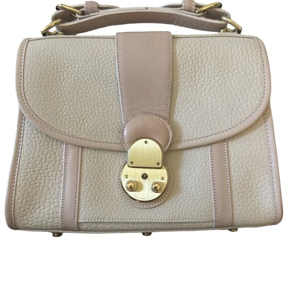 RARE Vintage Dooney & Bourke Leather Lockhart Crossbody Purse | Tan |Made in USA - Picture 2 of 16